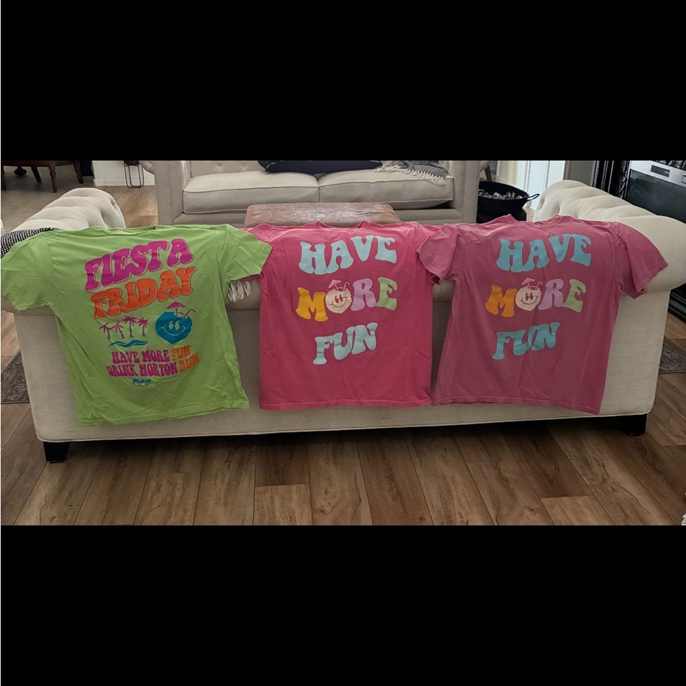 Krista Horton Fiesta Friday and Horton Rum T-shirts. Women’s XL. All 3.